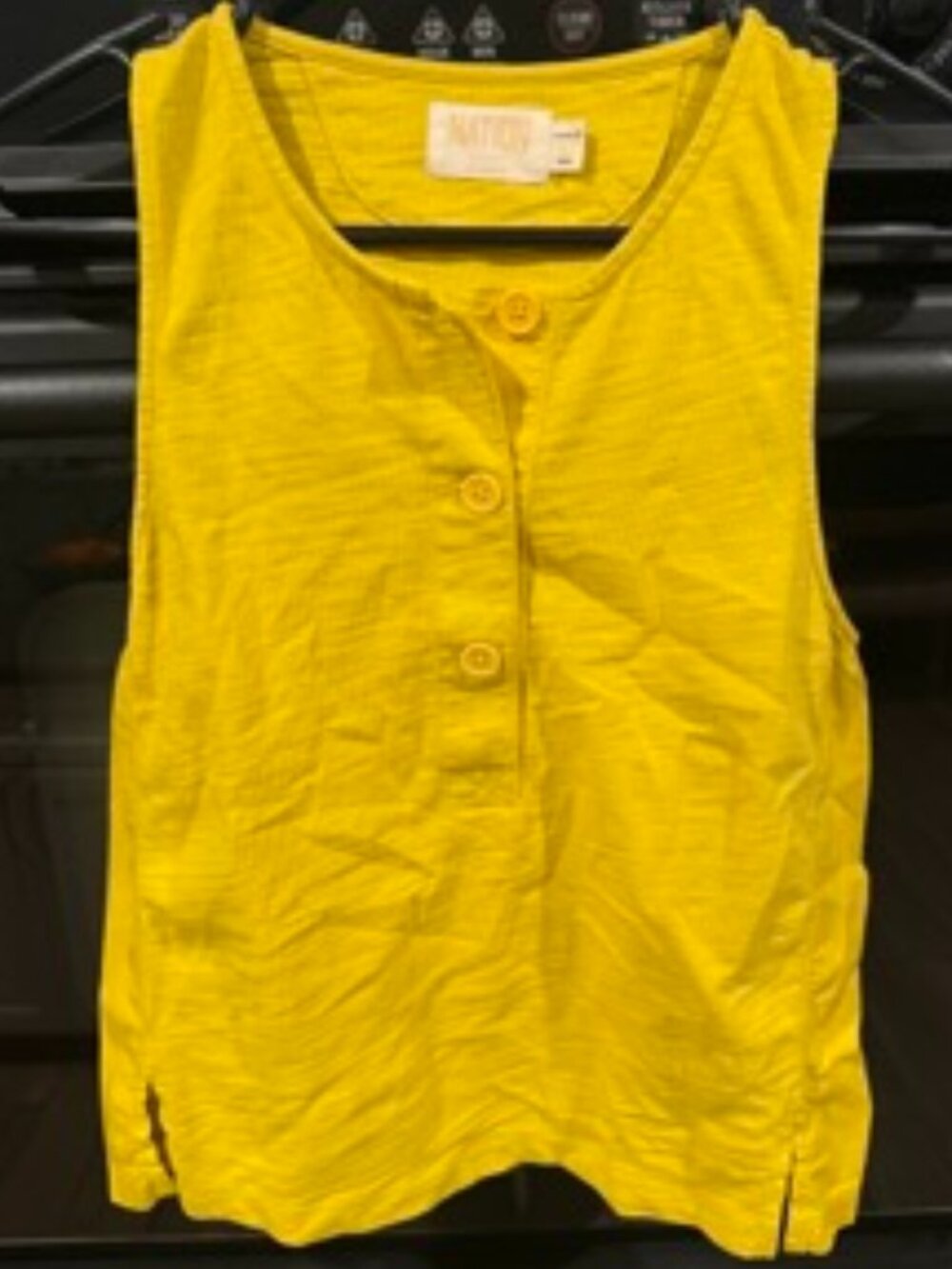 Nation LTD tank with buttons and slits Mustard Yellow size XS
